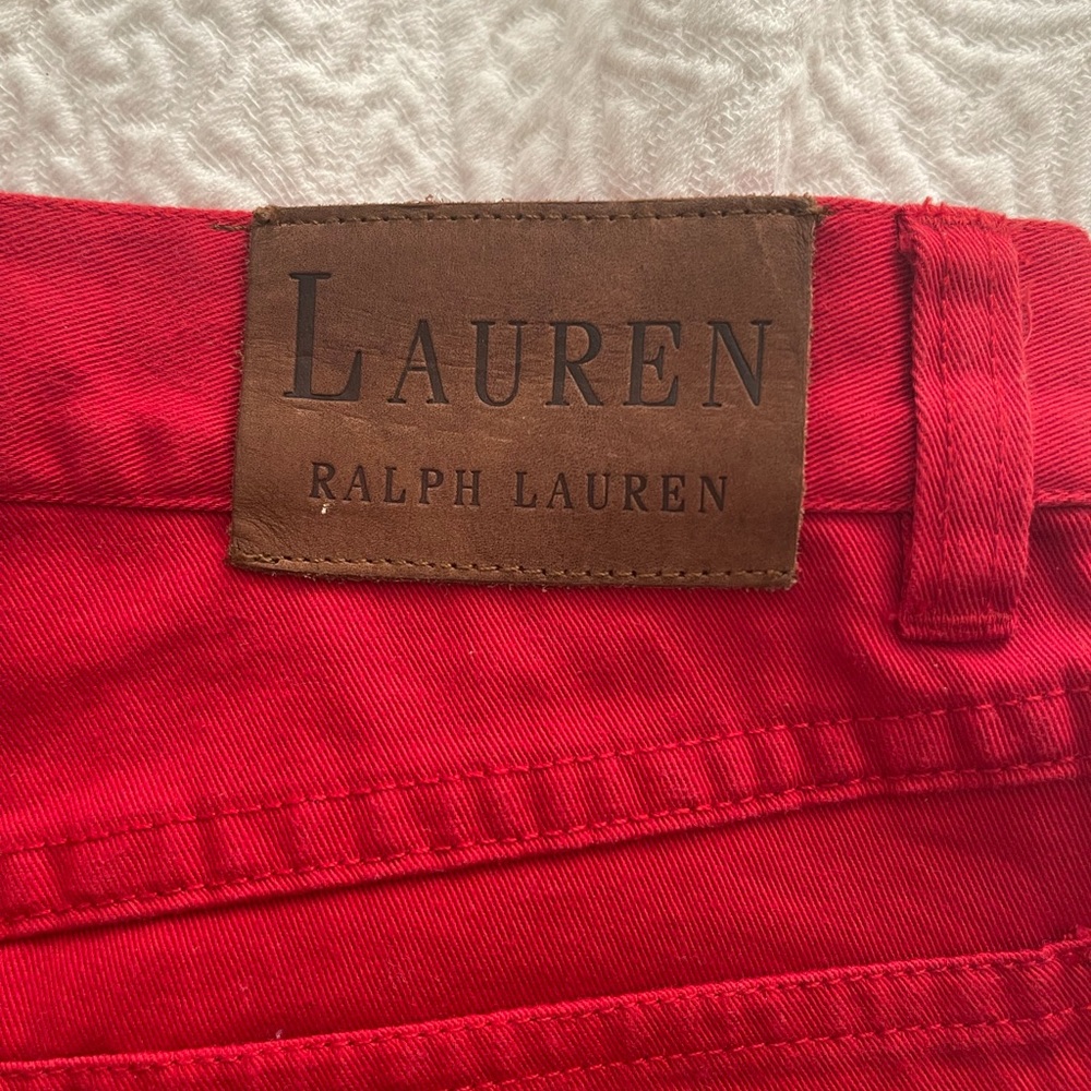 Red Ralph Lauren mid-length high-rise shorts